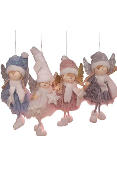 First Choice Set of 4 Christmas tree ornaments, simple Angel tree topper attachment system, 23 cm, different colors