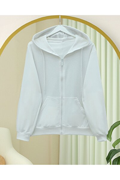 HİJABAYA Βαμβακερό φούτερ με κουκούλα και τσέπες με φερμουάρ