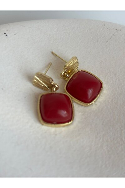 BHR AKSESUAR Red Dangle Retro Earrings