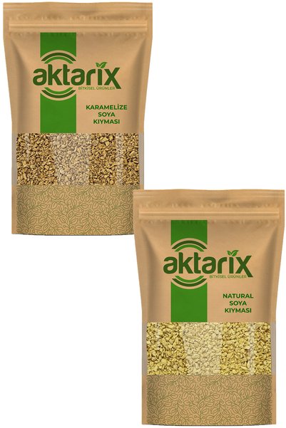 aktarix Soya Kıyması Seti 250 Gr Natural + 250 Gr Karamelize Soya Kıyması