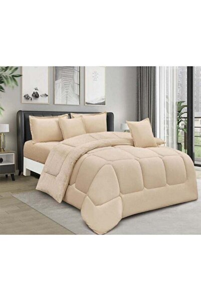 MİNG Lİ غطاء سرير شتوي مفرد، 4 قطع، قابل للعكس، مخمل وفرو، 170×220 سم