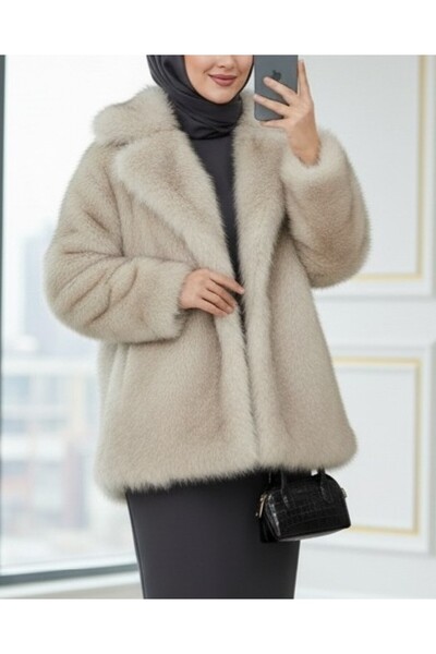 HİJABAYA Крувазний капюшон з підкладкою, однобортний, з хутром