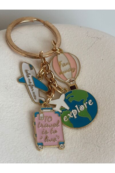 BHR AKSESUAR Colorful Travel Airplane Keychain (8 cm)