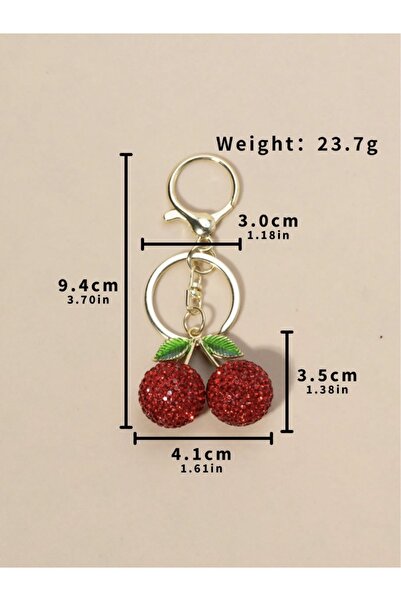 VEYA Crystal-studded cherry keychain – a stylish bag accessory and a cute touch for everyday wear