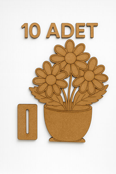 Tuvalia 10 adet Vazolu Çiçek Ahşap Oyuncak Aktivite Karne Hediyesi Yaz Okulu ...