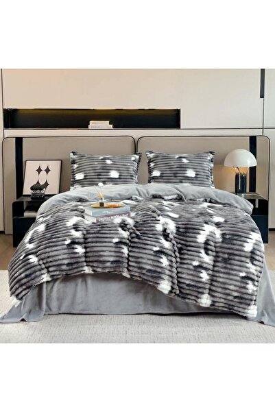 Cocolino Fluffy double bed linen made of artificial rabbit fur 4 pieces, LBIB3