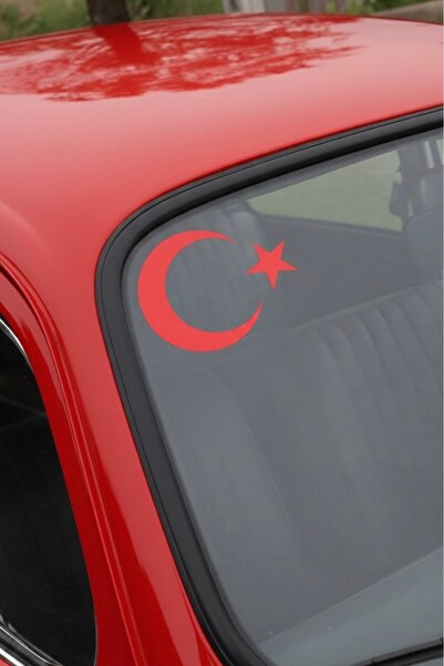 Yalıgraf Reklam Tabela Ayyıldız Sticker Turkish Flag Car Window Sticker 15X10 cm