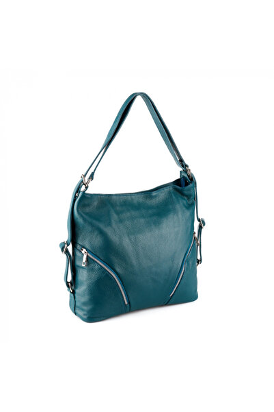 AZZURA Brianna backpack-style bag, turquoise, 100% leather (8119)