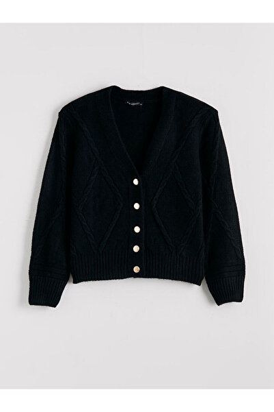 LC Waikiki Seasonal Deals from Rmz Clothing Black V-Neck Self-Patterned Women...