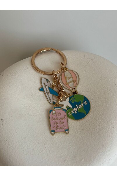 BHR AKSESUAR Colorful Travel Airplane Keychain (8 cm)