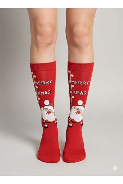 Snoblom Wear 4 LÜ YILBAŞI TEMALI GEYİKLİ NOEL BABALI UNİSEX ÇORAP
