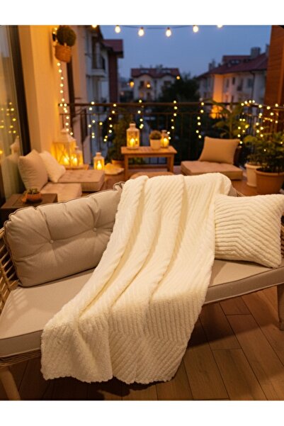 ANGEL LEON DREAM Tiny Bubbles Jakarlı Welsoft 100 X 170cm Krem Tv Battaniyesi...