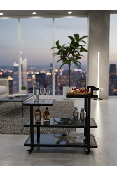 BEC24 Modern serving trolley with a unique design (100 cm long)