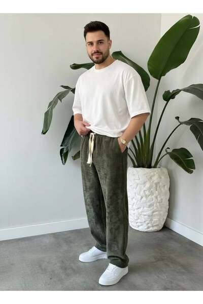 CANMODA Green Velvet Baggy Pants