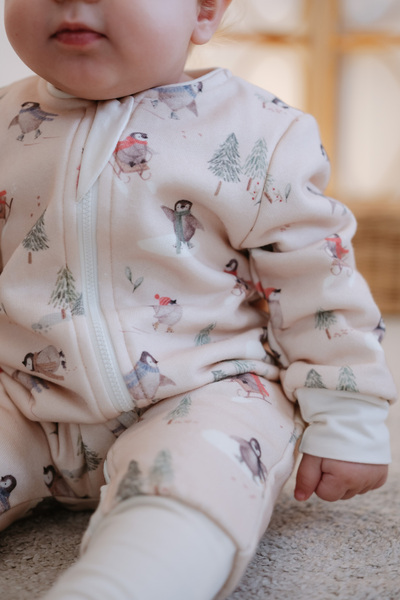 Lollie Baby&Kids 1.5 Tog Baby Kids Sleeping Bag, 100% Cotton - Penguins