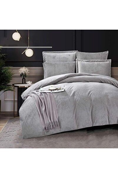 Reiashn Departure velvet bedspread, gray color, winter, double