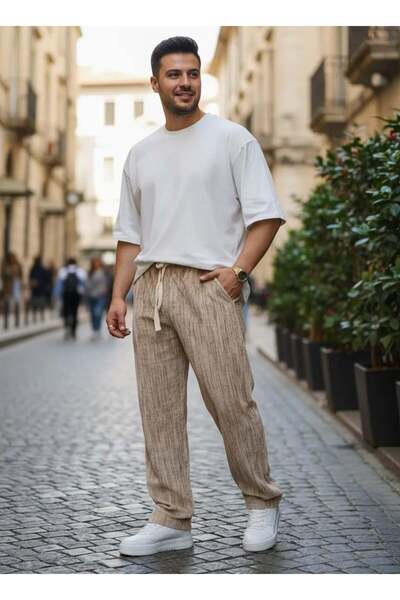CANMODA Light Brown Velvet Baggy Pants