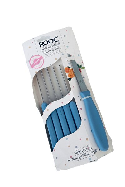 Rooc 6'lı Meyve Sebze Bıçak Seti & Mavi