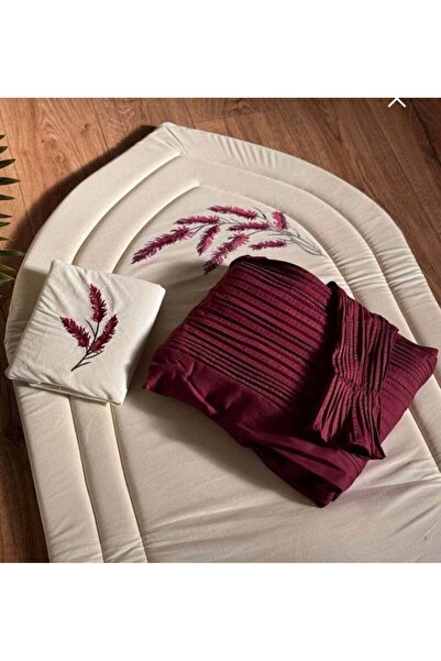 hind fashion Burgundy prayer rug and shawl set for women