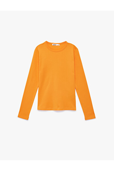 Koton Cotton Long Sleeve Crew Neck Basic T-Shirt