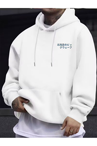 LAYORA Japanese Wave Pattern K Hooded Sweatshirt for Men