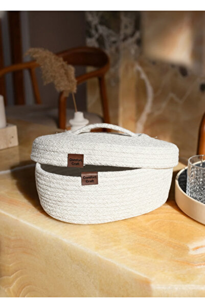 Comfort Craft Jute Oval Covered Basket |   Handwoven Wicker Multi-Purpose Basket |   Bathroom and Kitchen Organizer