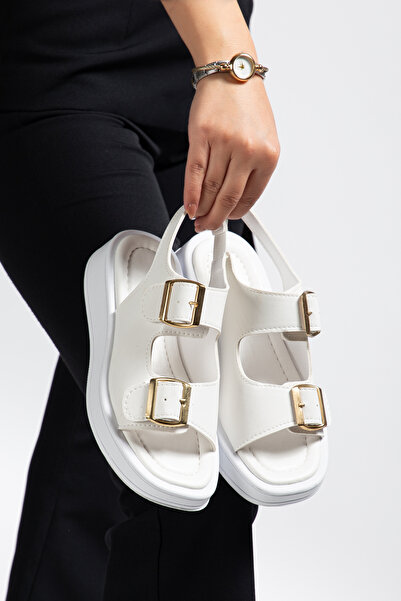 Hale Shoes Wedge Heeled Double Strap Buckle Women's Sandals San01