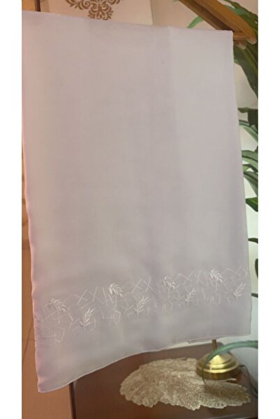 Veil Designer White voile veil with Japanese fabric and white embroidery. Size: 60 * 190