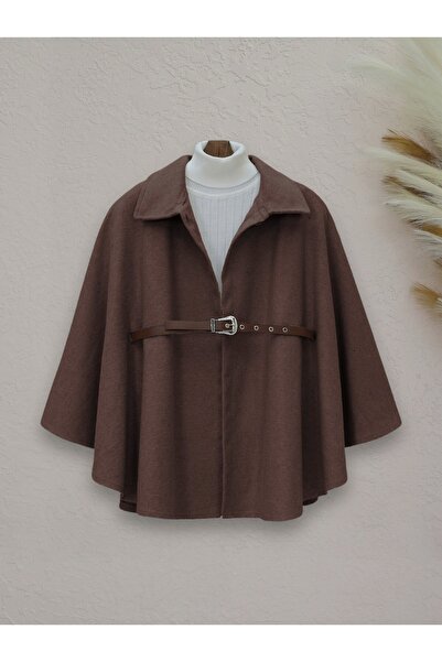 HİJABAYA Καστανό πανσό με κουμπιά στους ώμους και ζώνη στη μέση