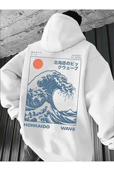 LAYORA Japanese Wave Pattern K Hooded Sweatshirt for Men