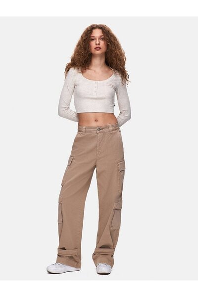 Ltb Straight Leg Cargo Gabardine Gray Trousers
