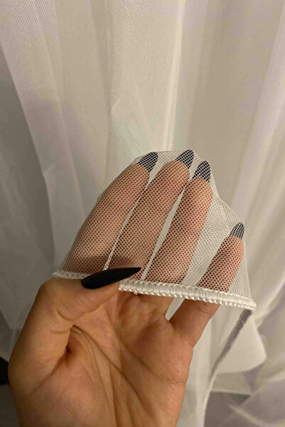 Ta-Ha Perde ve Halı 1-2 Sparse Pleated Plain Patternless Honeycomb Floor Tulle Curtain, Wrinkle-Free Hemmed Lead Tulle Curtain