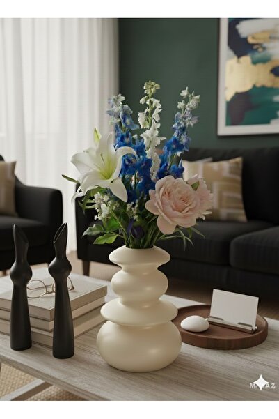 Lui Tasarım Nordic Style Sapphire Cream Color Vase