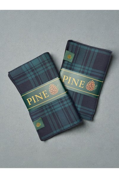Pine Home 35X50 cm Navy Blue Green Plaid American Service 2-Pack New Year Special Series
