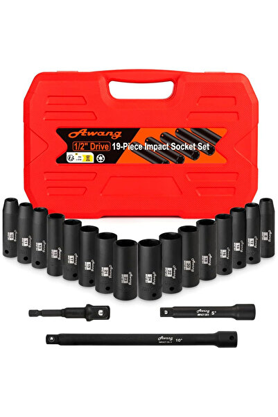 OEM Set chei tubulare de impact cu 19 piese și extensii – 1/2'' 8-24mm