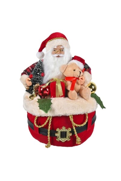 OEM Realistic Decorative Figurine - Santa Claus in Sack with Gifts - 26x26x35cm