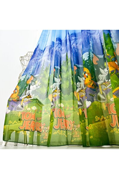CumparaMisim Perdea pentru copii din matase, Tom si Jerry, 140cm latime x 260cm inaltime, cu rejansa pt bara