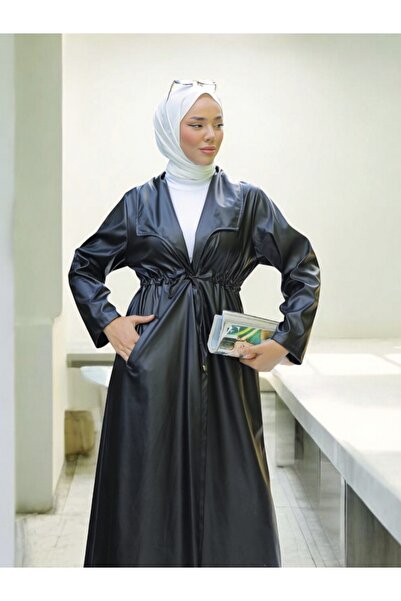 HİJABAYA Кожено яке с двойни джобове и тунелни шевове