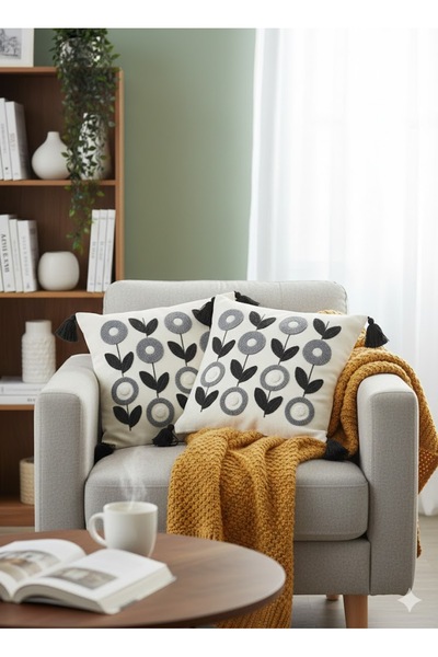 SİMEREV HALI HOME CONSEPT غطاء وسادة منسوج بنمط عصري مكون من قطعتين مصنوع من ...