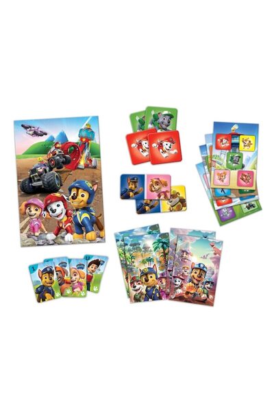 SHOPIENS Board Game 8-in-1 Memory Cards, Puzzle & Domino - Paw Patrol