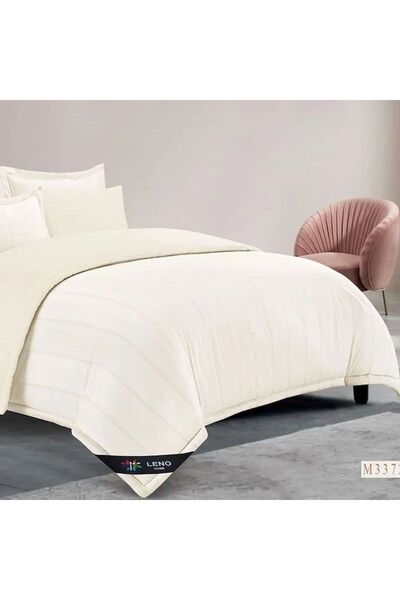 Reiashn Hotel-style striped bedspread in off-white summer color, single and a half size