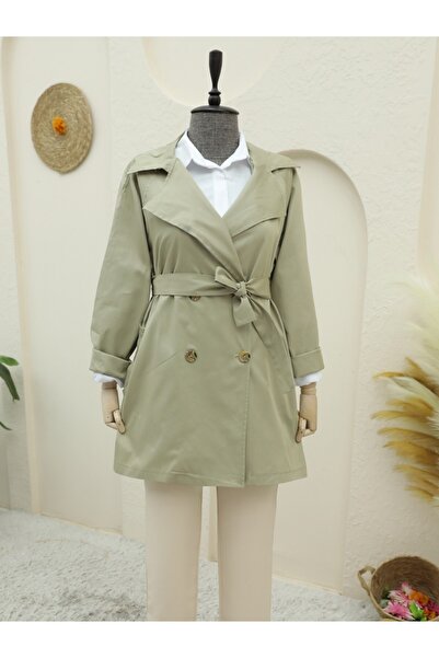 HİJABAYA Болеро з деталізованими ґудзиками, середньої довжини тренч