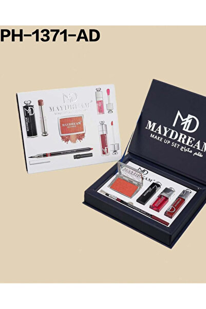 MAYDREAM Lipstick + Lip Gloss + Lip Liner + Powder Blush Set PH-1371A