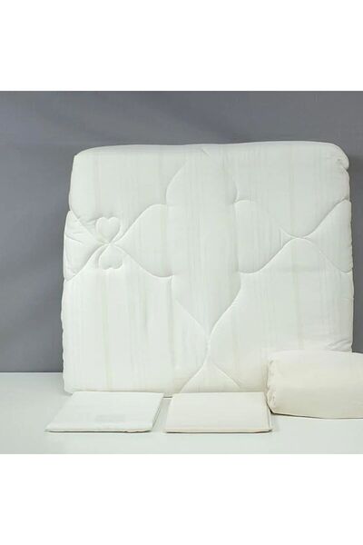 Reiashn Hotel-style striped bedspread in off-white summer color, single and a half size