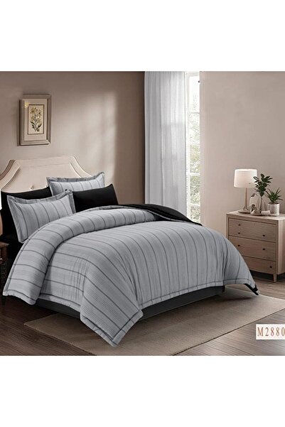 Reiashn Hotel striped bedspread, black, summer, single and a half size