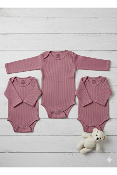 Maxi İdol Kız Erkek 3'lü Zıbın Bebek 3'lü Set Pamuk Mevsimlik Uzun Kollu Zıbı...