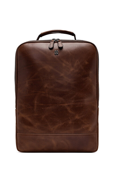 Derimod Men's Brown Leather Backpack 25Wbd3535Cr