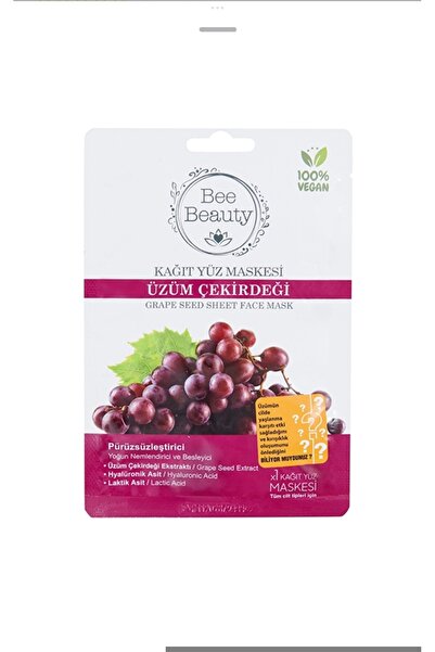Bee Beauty Yüz Maskesi Kağıt Üzüm çekirdeği Maskesi