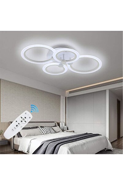 OEM Circular LED chandelier white design with remote control, dimmable, 80W