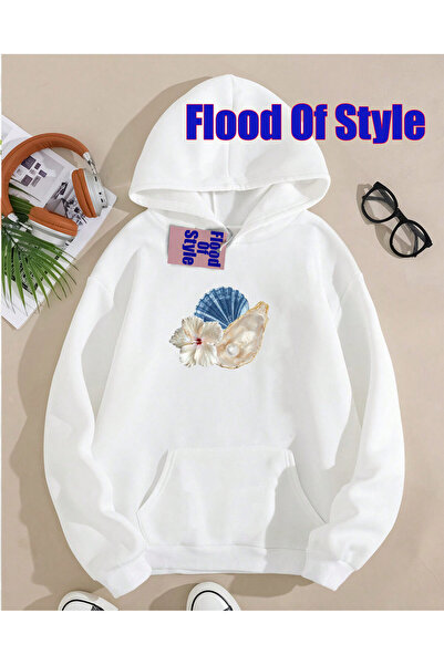 Flood Of Style Grey Flower 2 Minimalist cu imprimeu Biskilet Guler Swea tricou